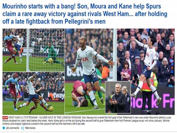 Báo anh ấn tượng: Mourinho ra mắt Tottenham
