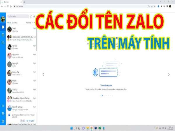 Cách đổi tên zalo trên máy tính