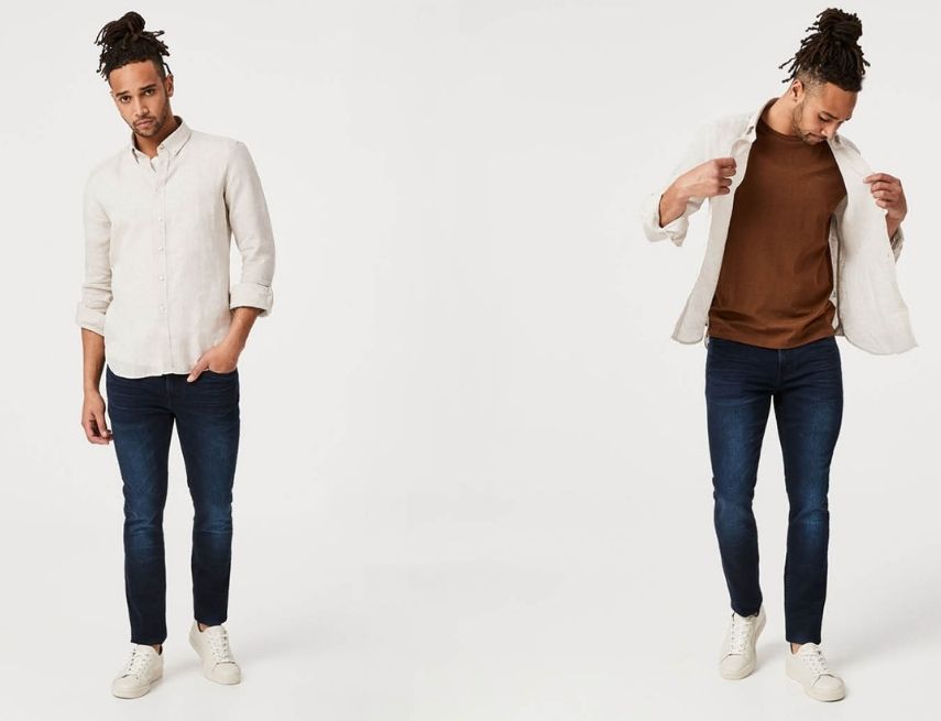 Mix áo sơ mi linen với quần jeans – Lịch lãm, cá tính